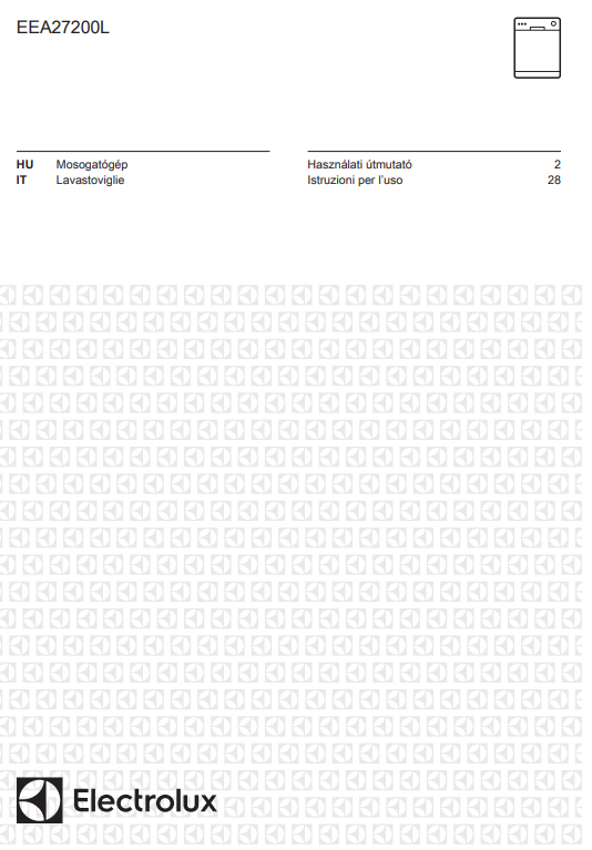 Manuale Lavastoviglie Electrolux EEA27200L PDF