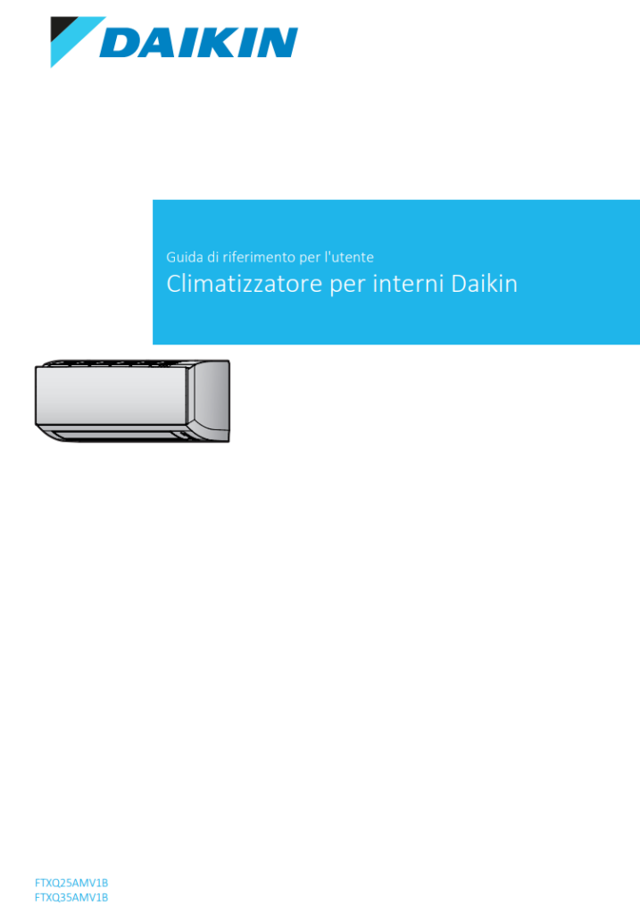 Manuale Condizionatore Daikin FTXQ25AMV1B PDF