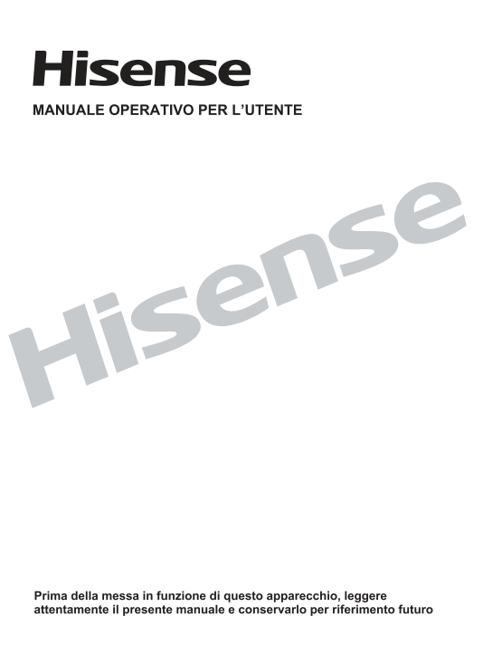 Manuale Lavatrice Hisense WFQA8014EVM PDF