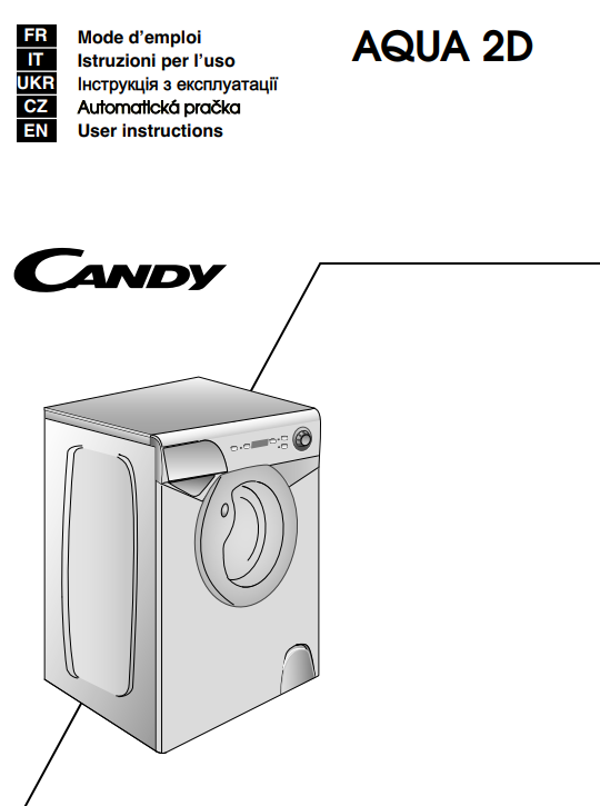 Manuale Lavatrice Candy Aquamatic 4 Kg PDF