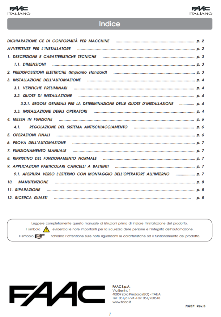 Manuale FAAC 400 PDF