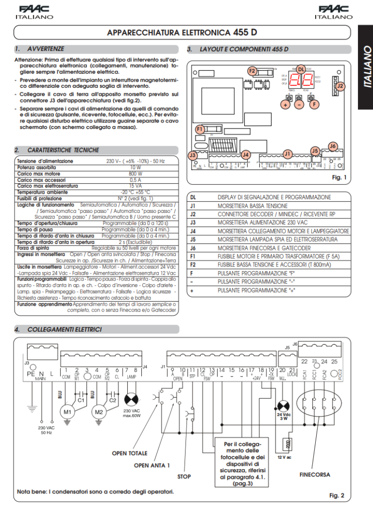 Manuale FAAC 455 PDF