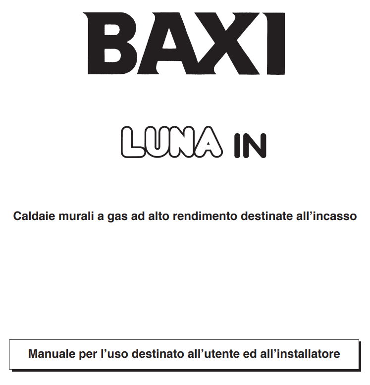 Manuale Caldaia Baxi Luna In 240 Fi PDF