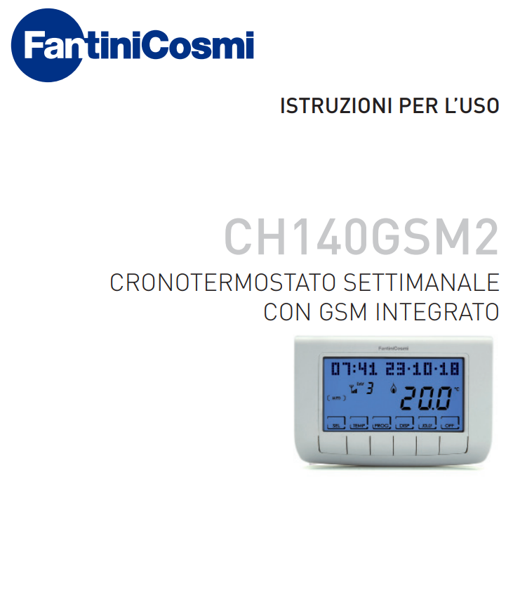 Manuale Fantini Cosmi CH140GSM2 PDF