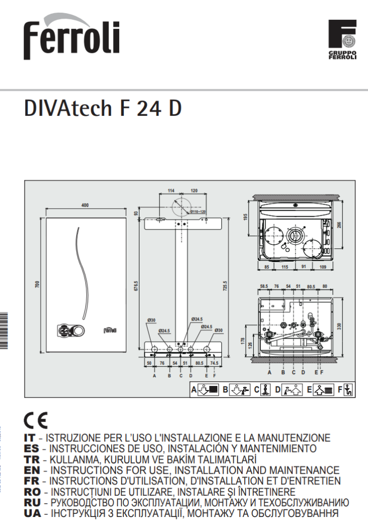 Manuale Caldaia Ferroli DIVAtech F 24 D PDF