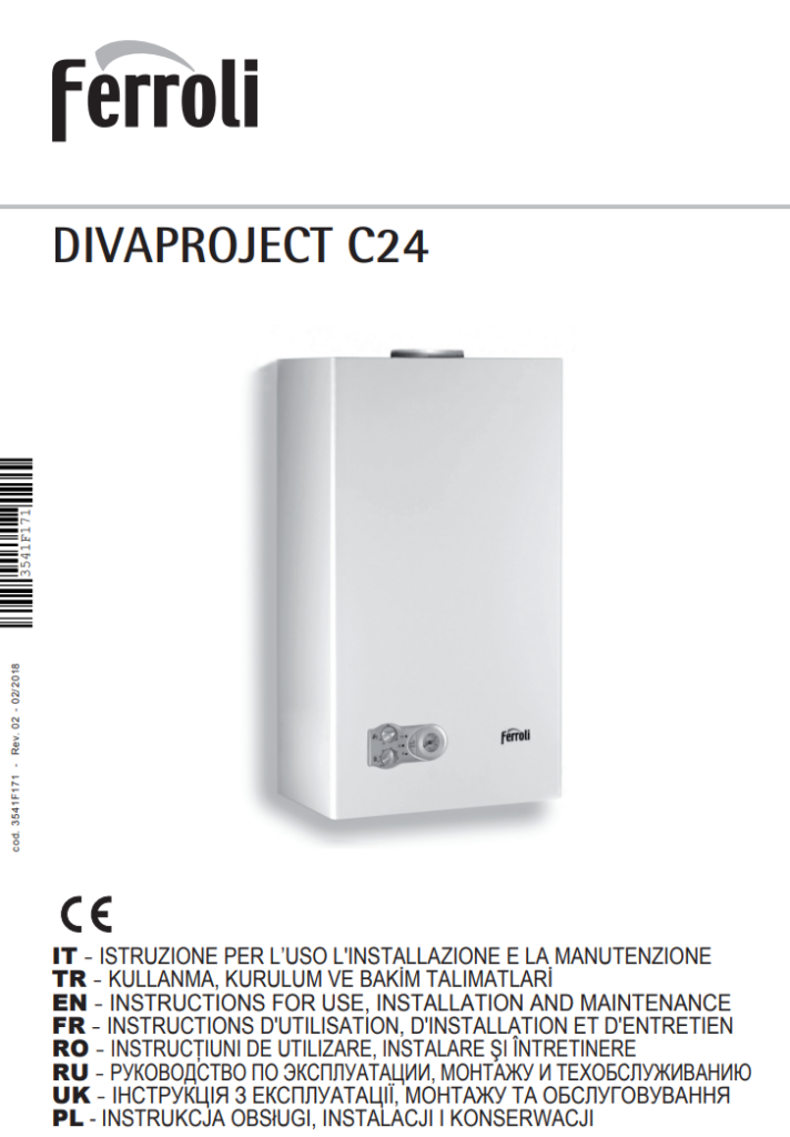 Manuale Caldaia Ferroli DIVAPROJECT C24 PDF