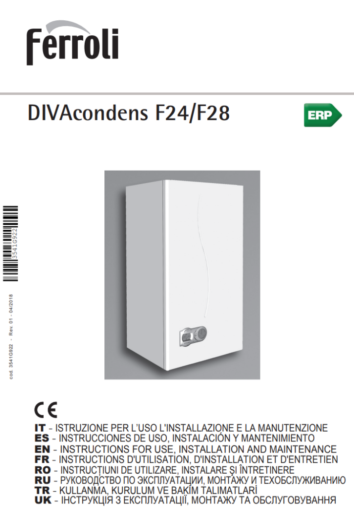 Manuale Caldaia Ferroli DIVAcondens F24 PDF