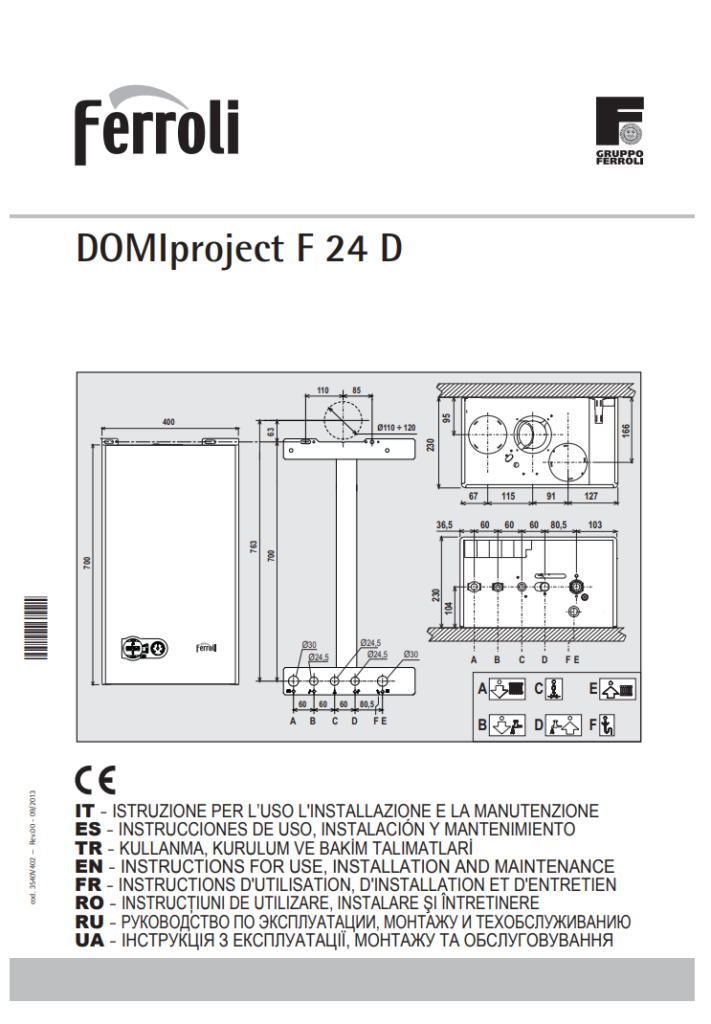 Manuale Caldaia Ferroli DOMIproject F 24 D PDF