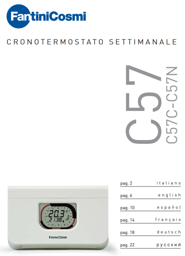 Manuale Fantini Cosmi Intellitherm c57 PDF