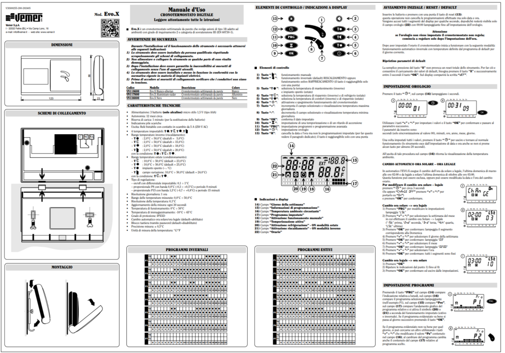 Manuale Vemer Evo.X PDF