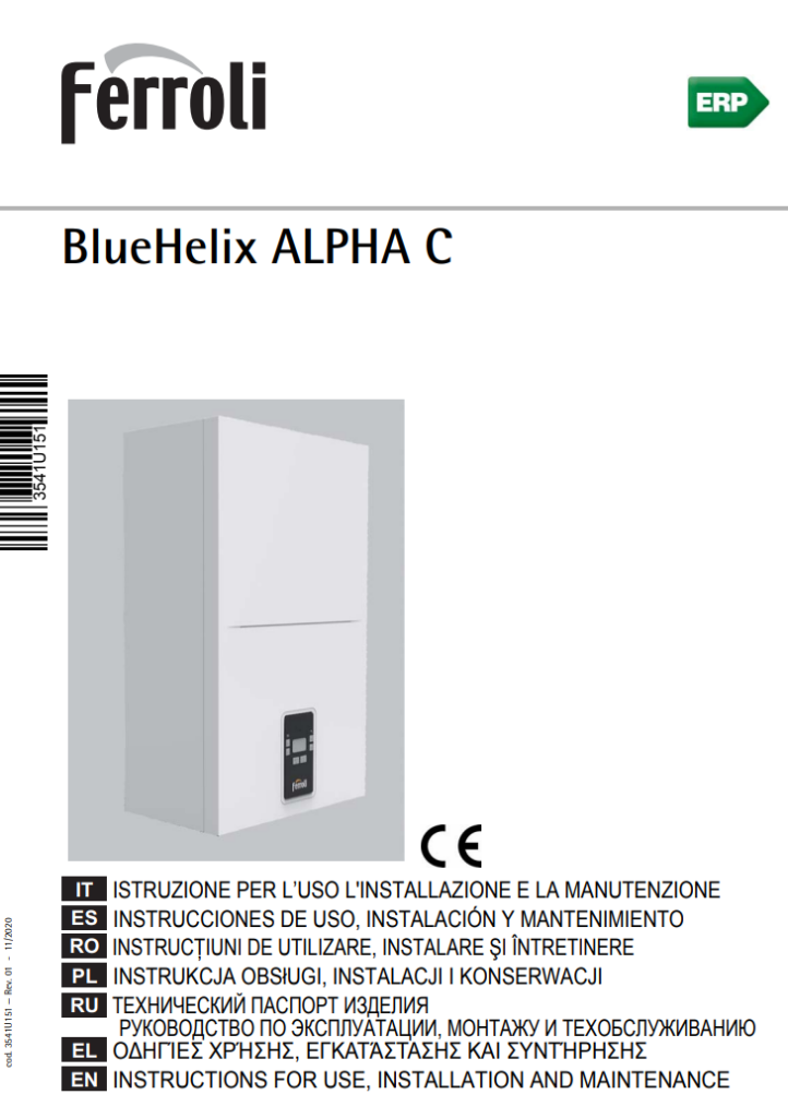 Manuale Caldaia Ferroli BlueHelix