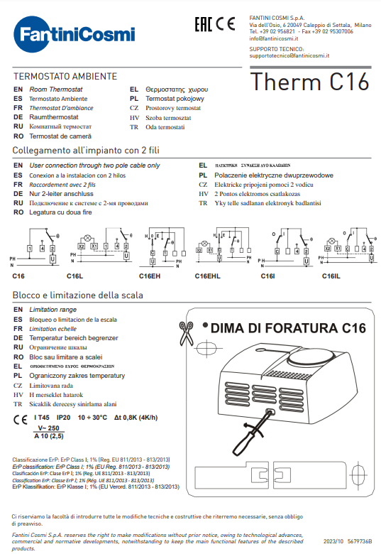 Manuale Fantini Cosmi Intellitherm c16 PDF