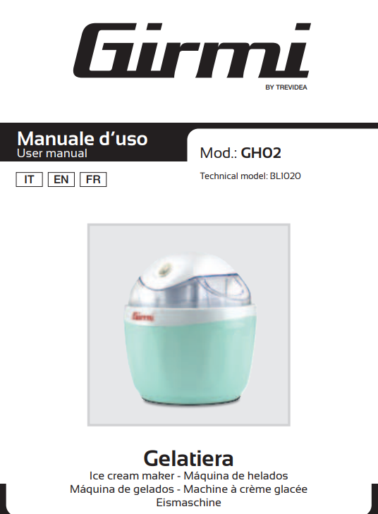 Manuale Gelatiera Girmi GH02 PDF