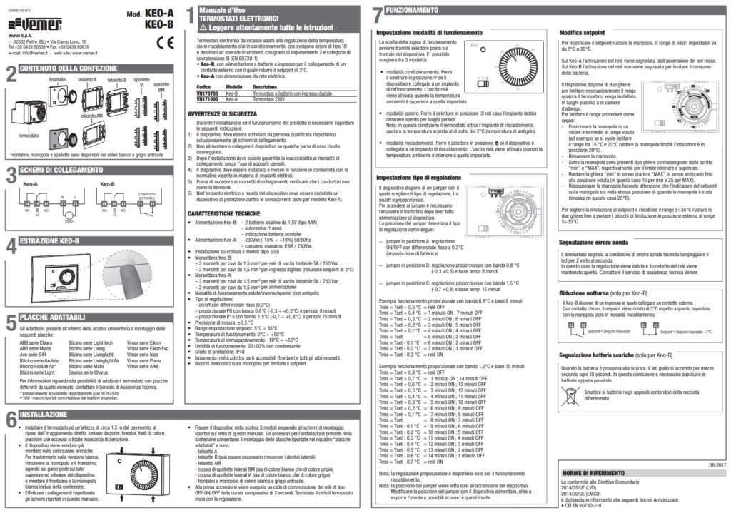 Manuale Vemer KEO PDF