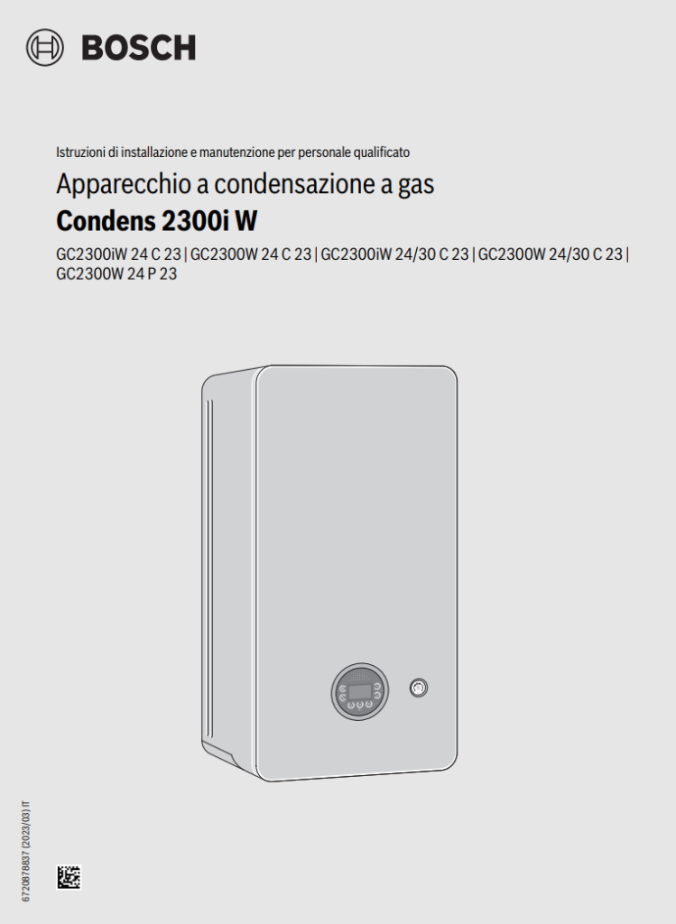 Manuale Caldaia Bosch Condens 2300i W PDF