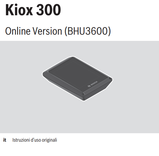 Manuale Bosch Kiox 300 PDF