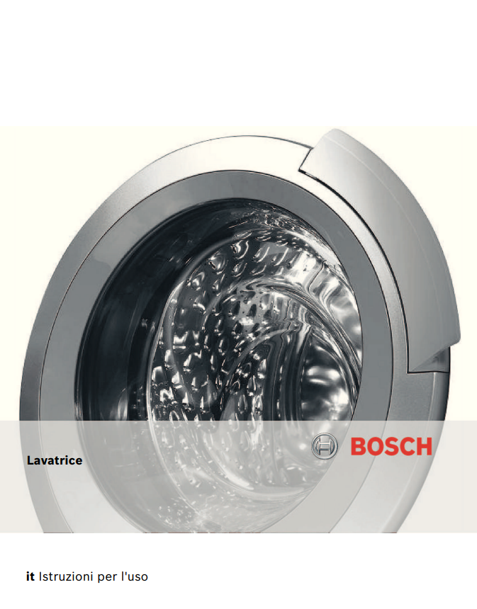 Manuale Lavatrice Bosch Classixx 5 PDF