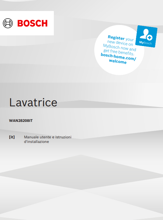 Manuale Lavatrice Bosch Serie 4​ PDF