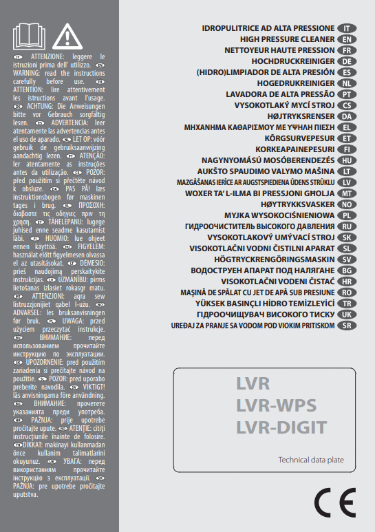 Manuale Lavor LVR4 Plus 160 Digit PDF