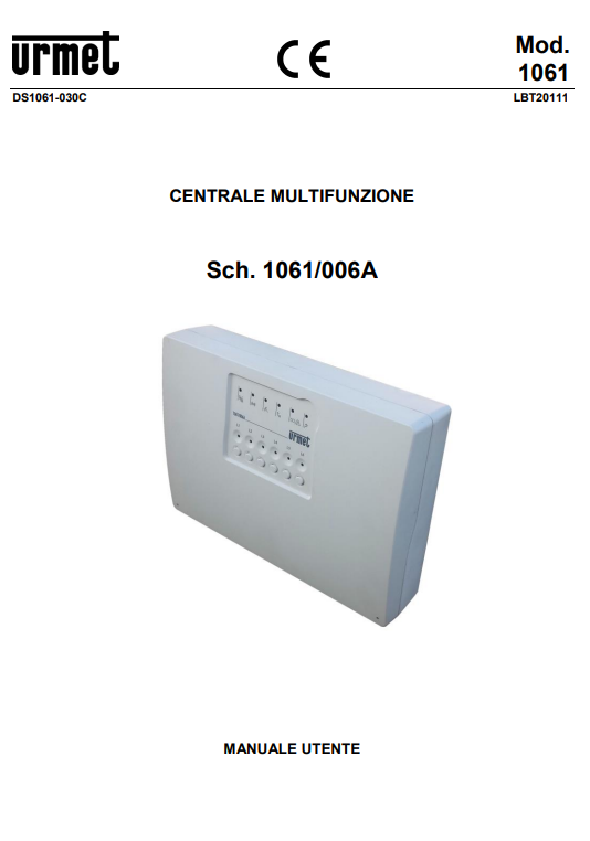 Manuale Urmet 1061 PDF
