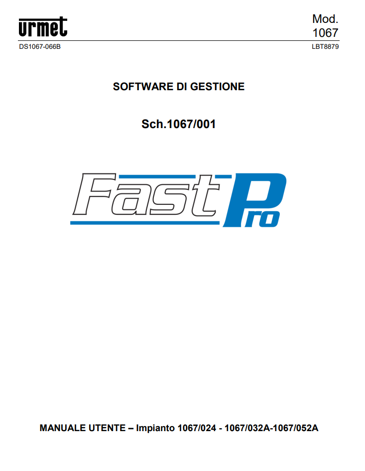 Manuale Urmet 1067 PDF