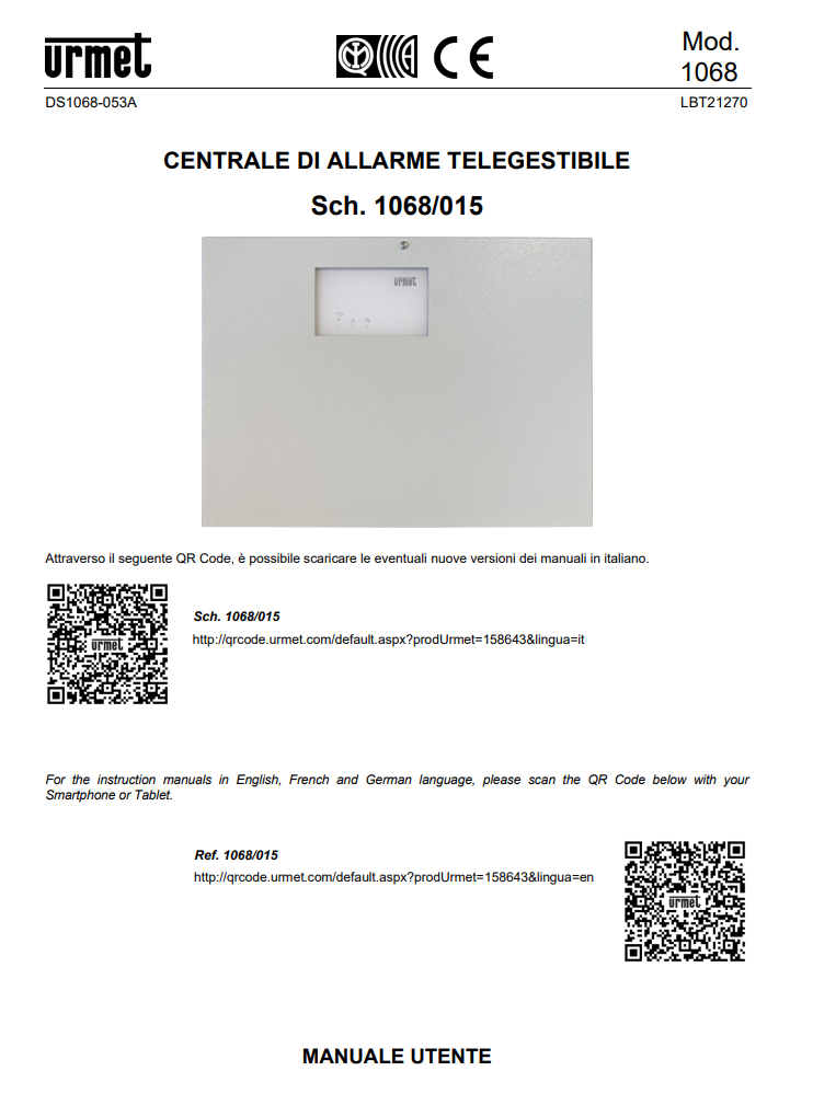 Manuale Urmet 1068 PDF
