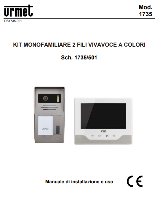 Manuale Videocitofono Urmet 1735 PDF