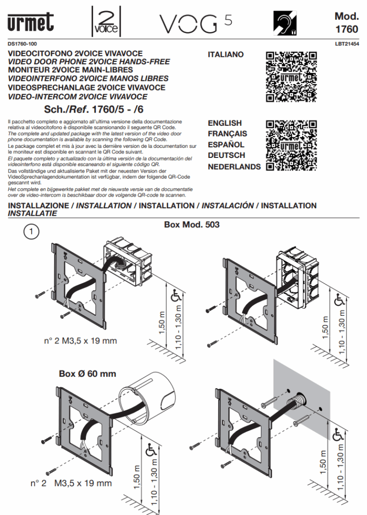 Manuale citofono Urmet 1760/5 e 1760/6 PDF