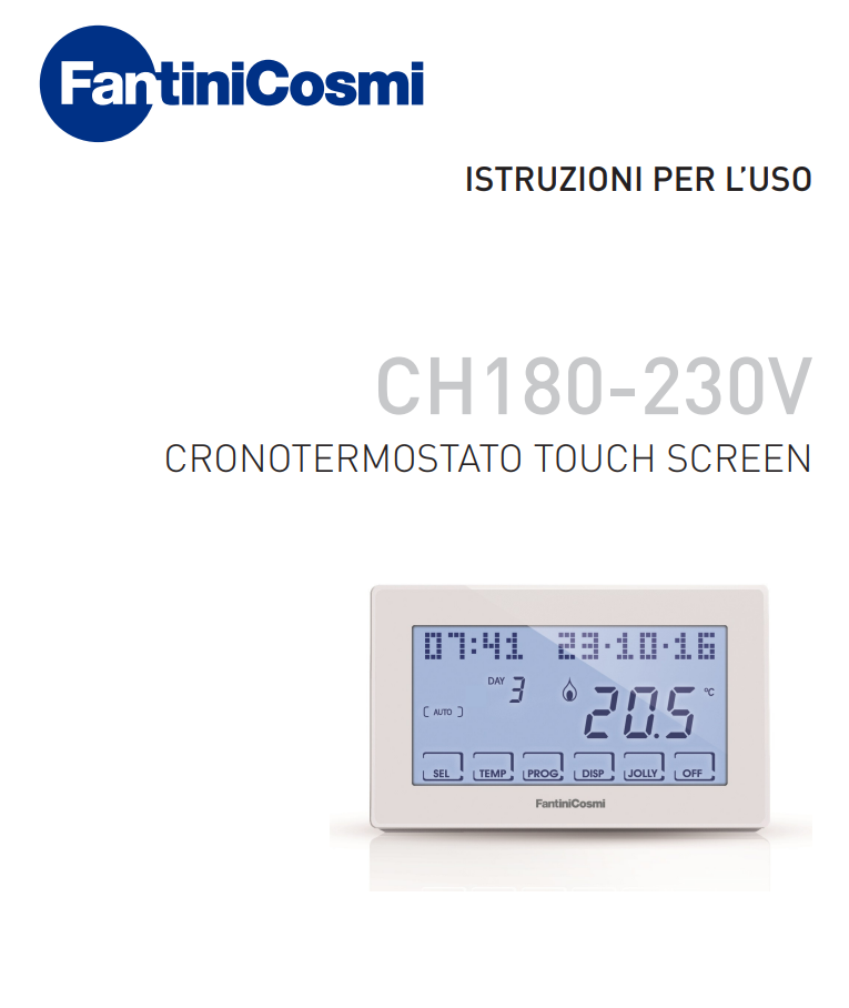 Manuale Fantini Cosmi CH180 PDF