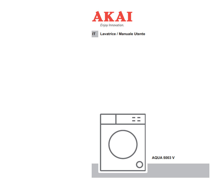 Manuale Lavatrice Akai AQUA 5003 PDF