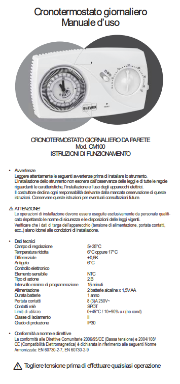 Manuale Elewex CM100 PDF
