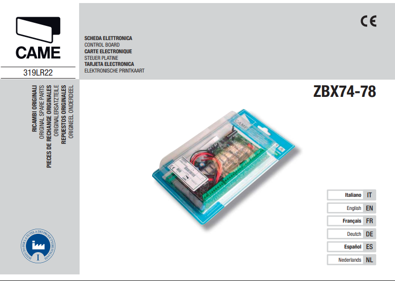 Manuale Came ZBX74-78 PDF