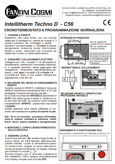 Manuale Fantini Cosmi C56 PDF