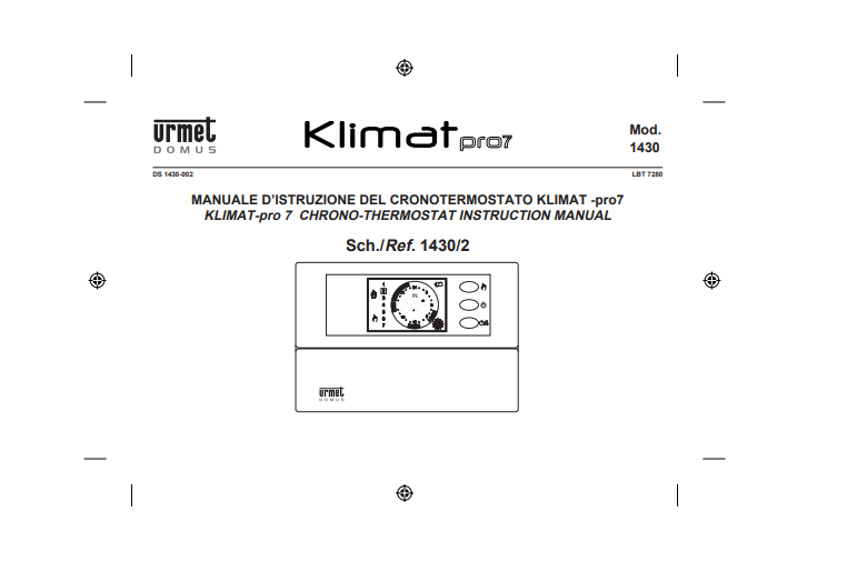 Manuale Cronotermostato Urmet Domus Klimat Pro7 PDF