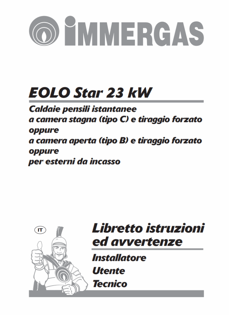 Manuale Caldaia Immergas EOLO Star 23 kW PDF