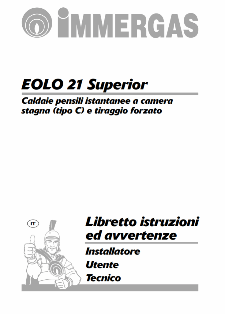 Manuale Caldaia Immergas EOLO Superior PDF