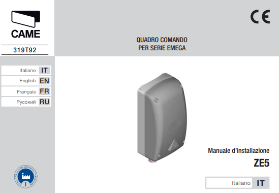Manuale Came ZE5 PDF