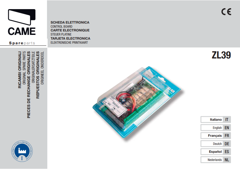 Manuale Came ZL39 PDF