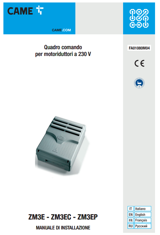 Manuale Came ZM3E - ZM3EC - ZM3EP PDF