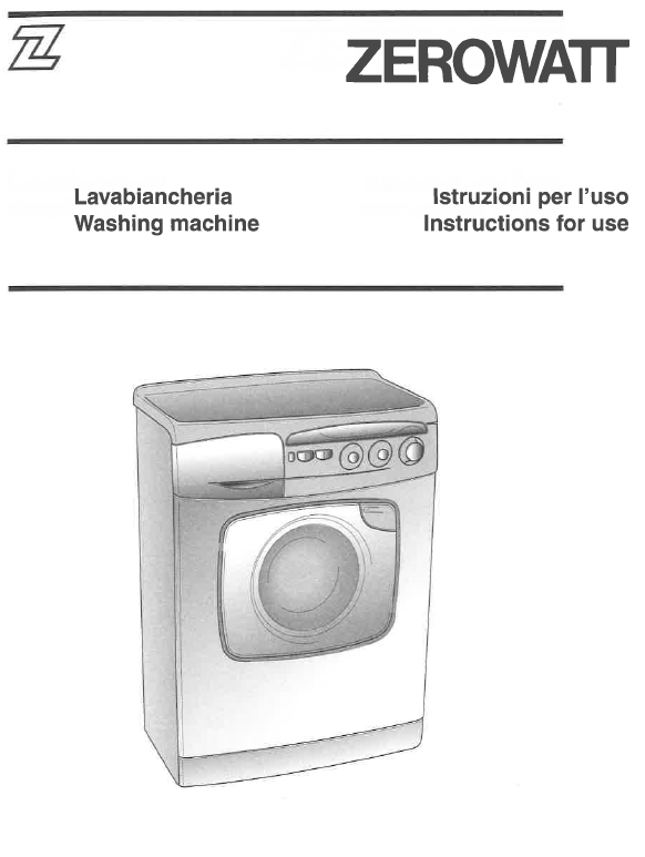 Manuale Lavatrice Zerowatt Spazio Zero 33​ PDF