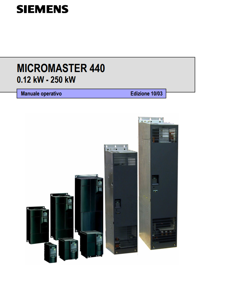 Manuale Siemens MICROMASTER 440 PDF