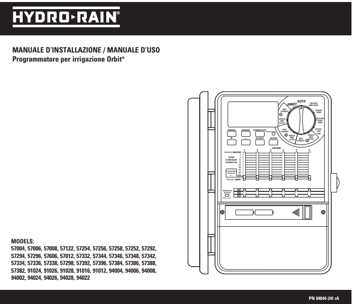 Manuale Centralina di Irrigazione Orbit 6 Stazioni PDF
