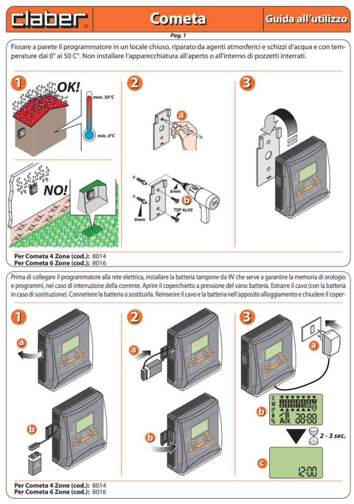 Manuale Claber Cometa PDF