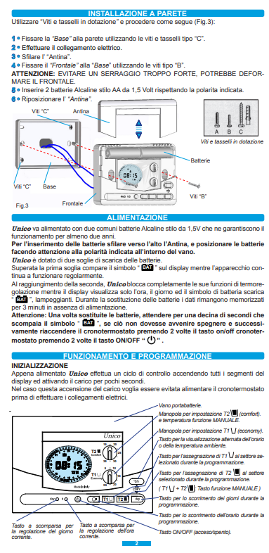 Manuale Termostato Geca Unico PDF
