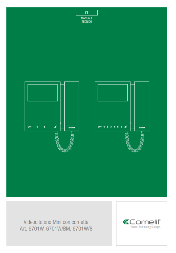 Manuale Videocitofono Comelit 6701W PDF