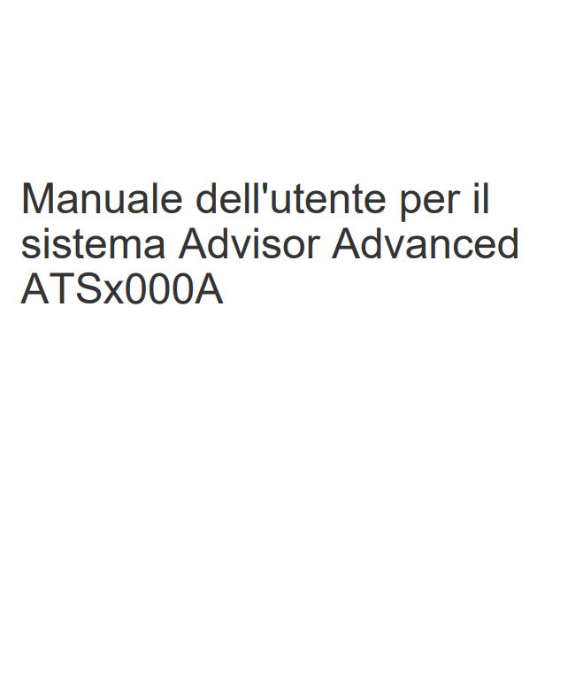 Manuale Aritech Advisor Advanced ATS1000A - ATS2000A PDF