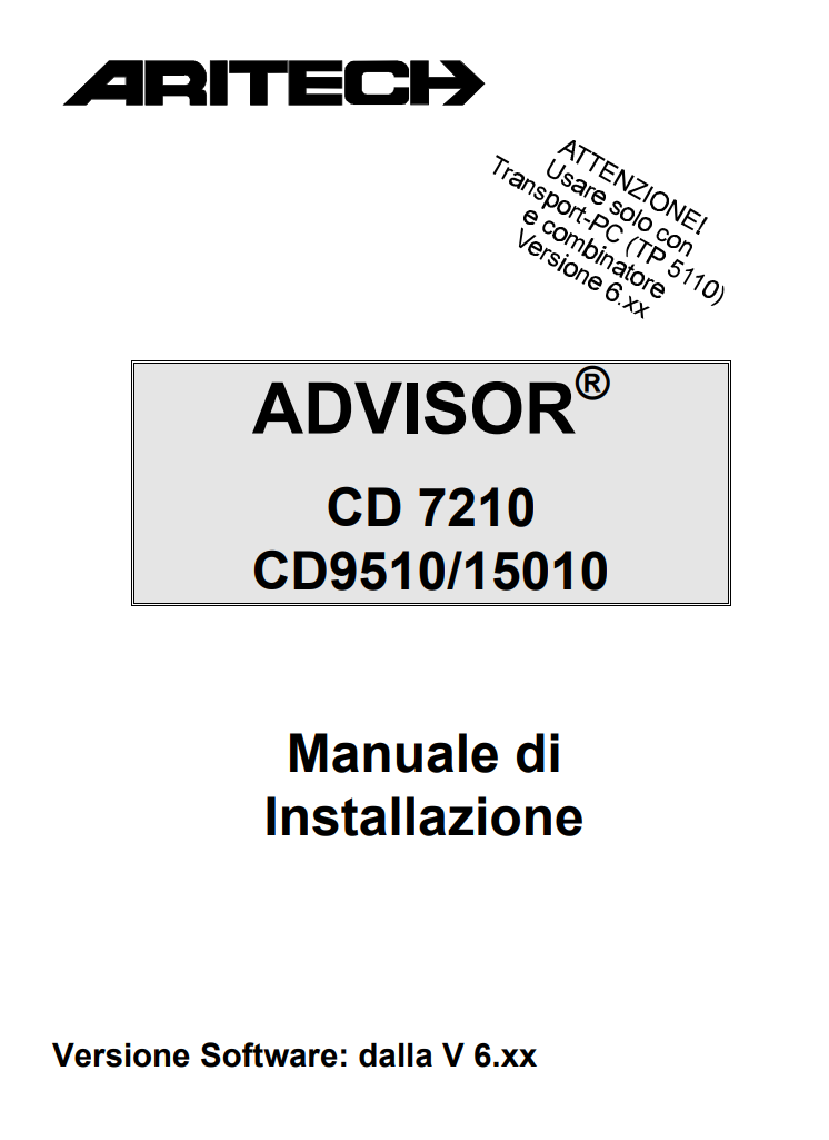 Manuale Aritech CD7210 - CD9510/15010 PDF