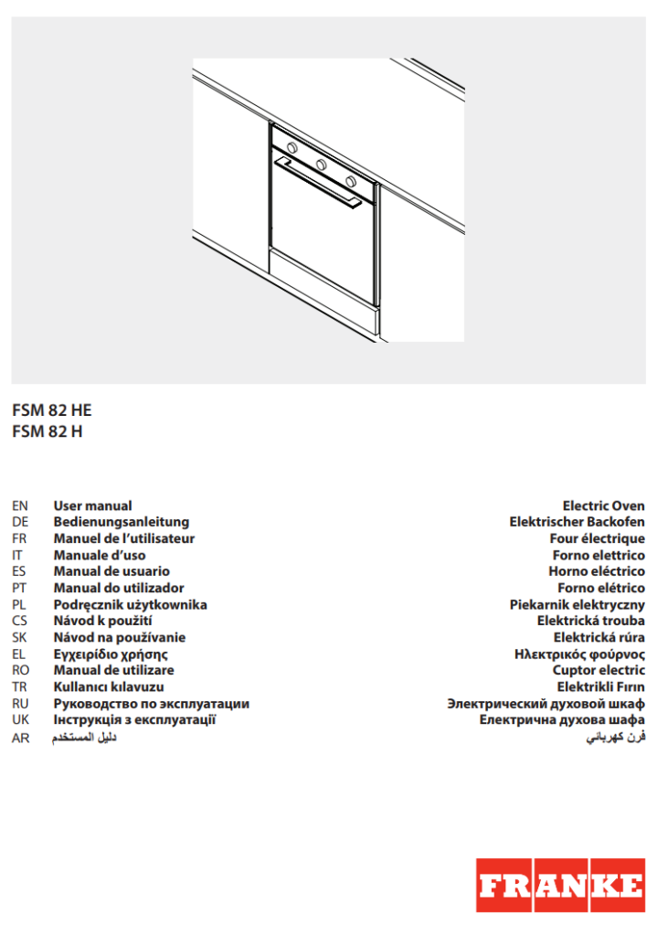 Manuale Forno Franke FSM 82 HE - FSM 82 H PDF