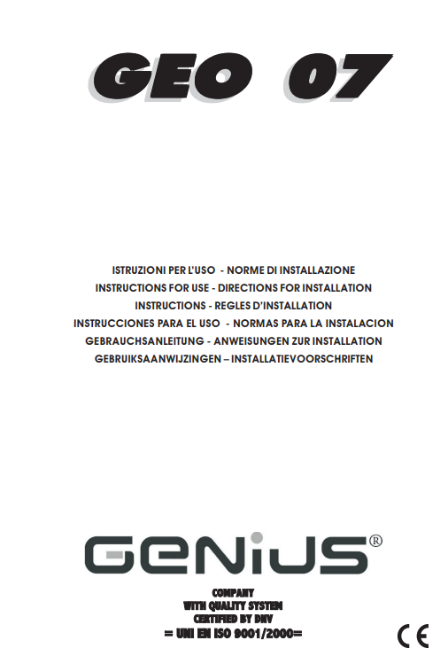 Manuale Genius GEO 07 PDF