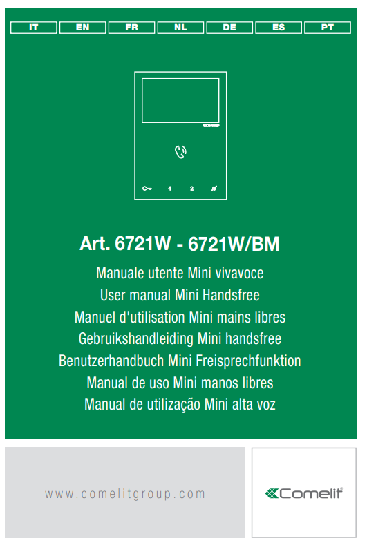 Manuale Videocitofono Comelit 6721W PDF